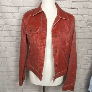 Intuitions Dark Red Denim Jacket Size Medium